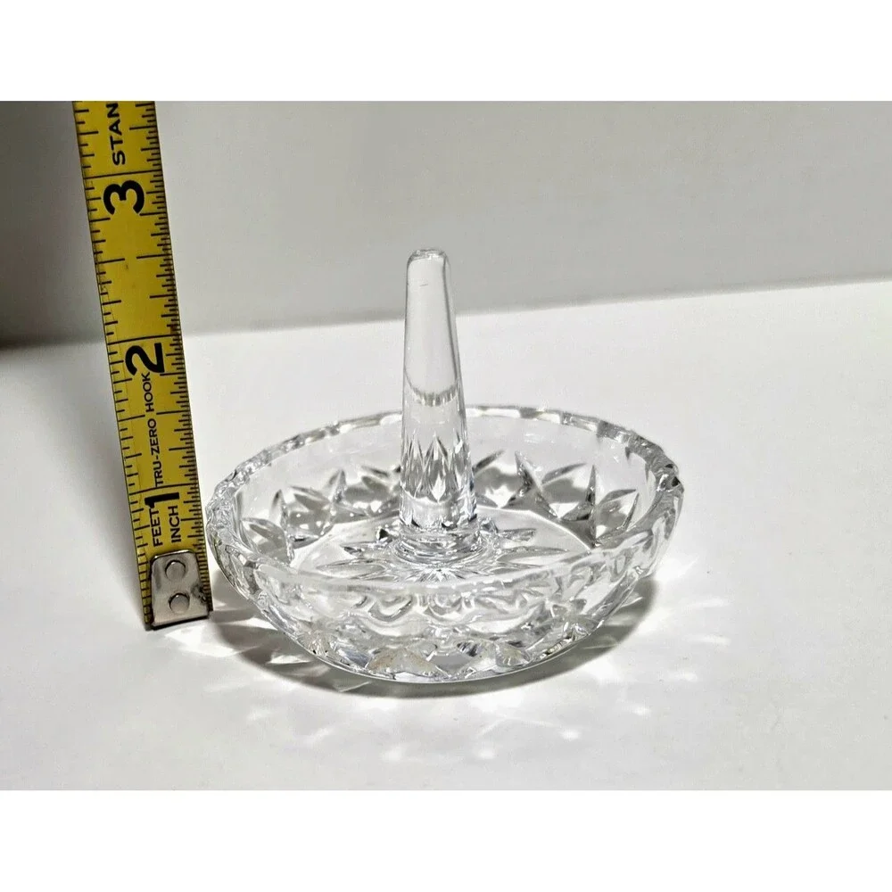Clear Cut Crystal Ring Holder Approx. 3 in